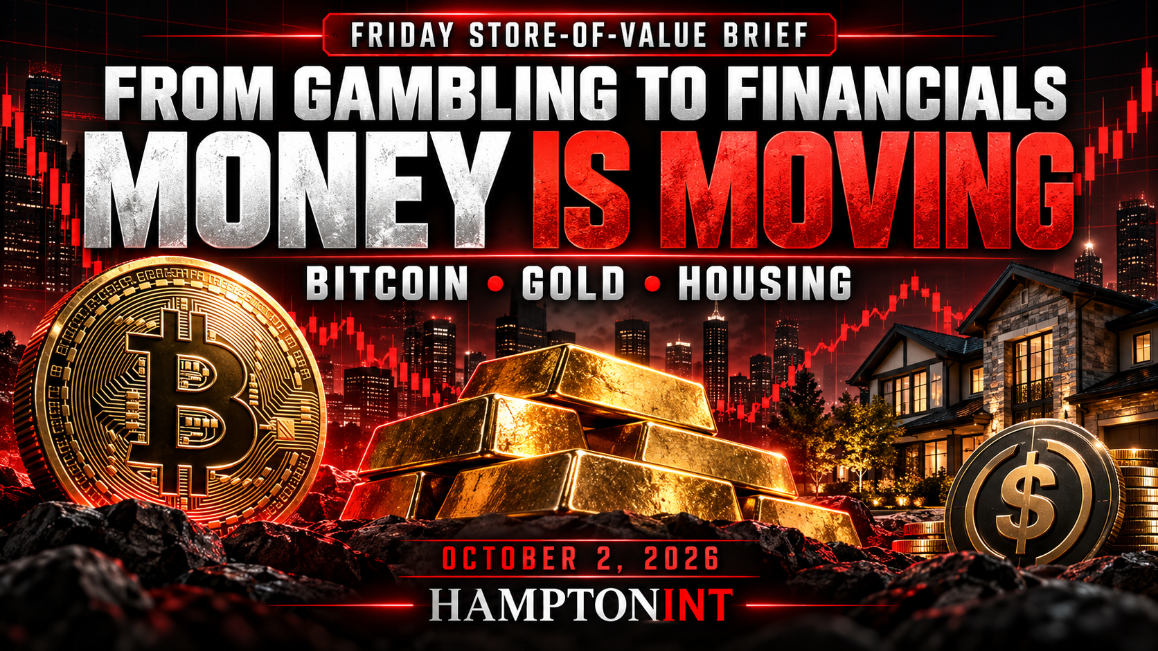 Friday Store-of-Value Brief: Money Is Moving — Bitcoin, Gold & Housing