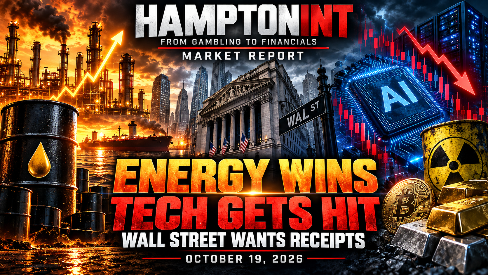 Monday Market Report: Energy Wins, Tech Gets Hit, Wall Street Wants Receipts