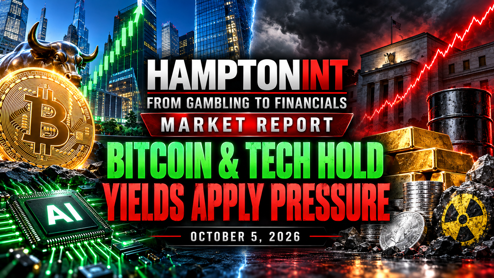 Monday Market Report: Bitcoin & Tech Hold, Yields Apply Pressure