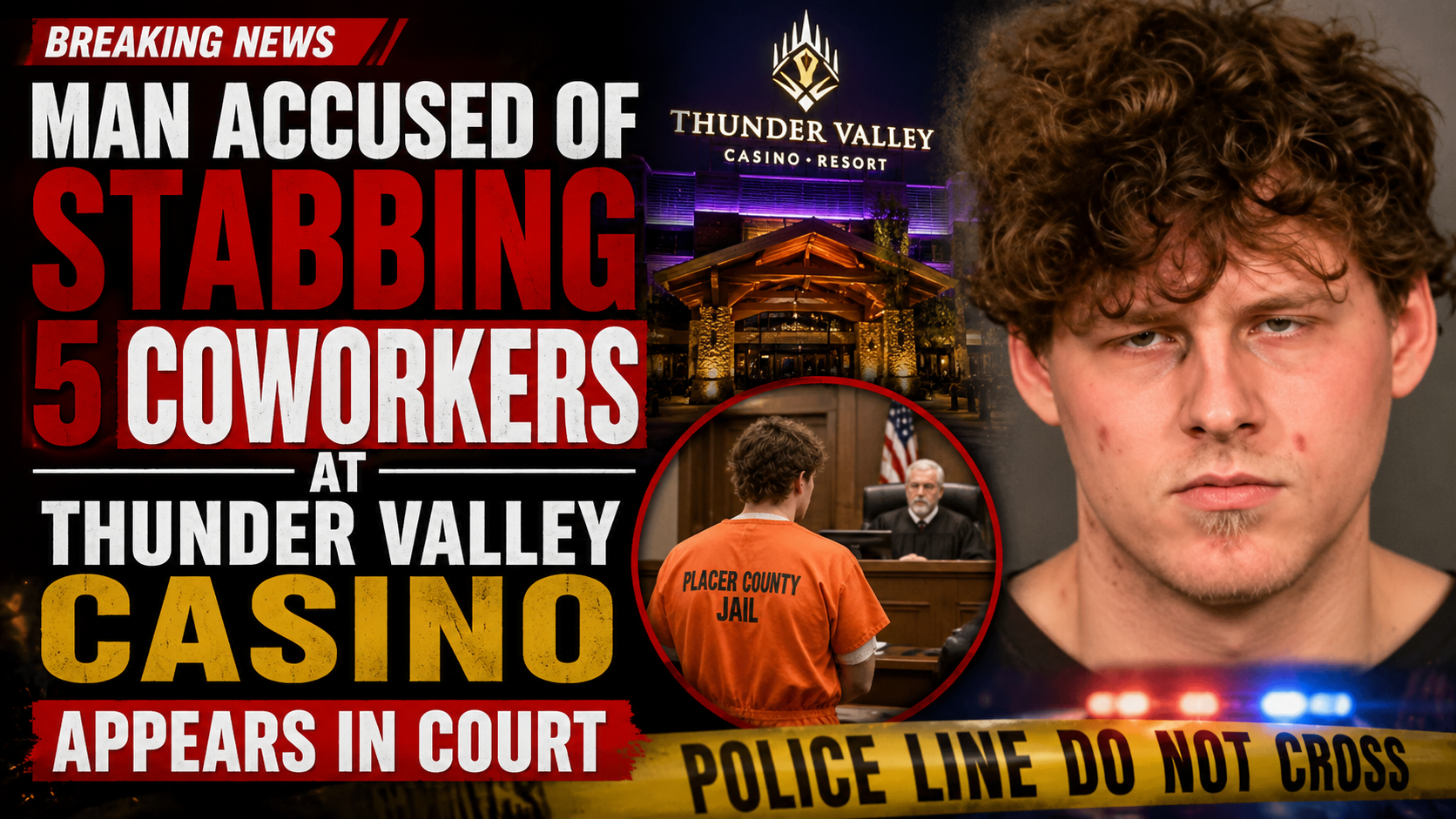 Man Accused of Stabbing 5 Coworkers at Thunder Valley Casino Appears in Court