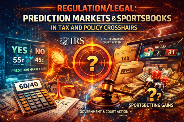 Regulation/Legal: Prediction Markets & Sportsbooks in Tax and Policy Crosshairs