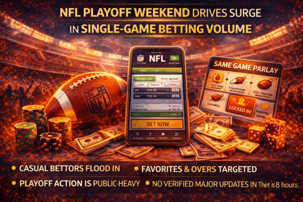 199-NFL Playoff weekend drives surge in single-game betting volume