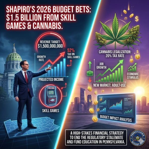 968-Shapiro’s 2026 Budget Bets on $1.5B from Skill Games and Cannabis