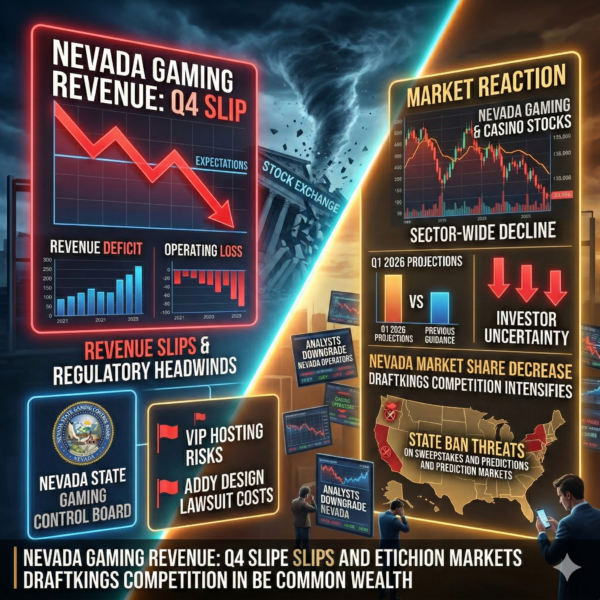 Nevada gaming revenue slips